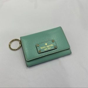 NEW Kate Spade Teal Foldable Wallet w/ Key Ring